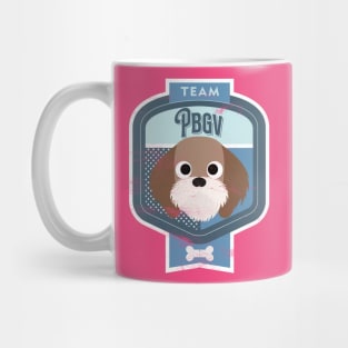 Team PBGV - Distressed Petit Basset Griffon Vendeen Beer Label Design Mug